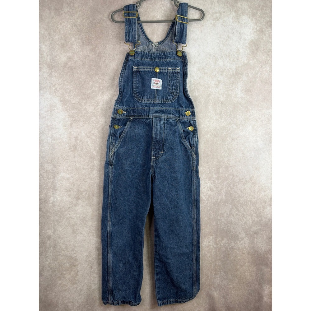 Pointer Brand Denim Overalls Kids Size 6 Blue USA Made L.C. King Bibs Workwear